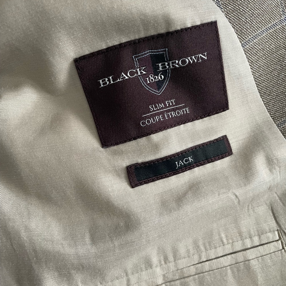 NWOT BLACK BROWN 1826  Two Button Mens Sports Jacket Blazer 44R - Picture 4 of 14